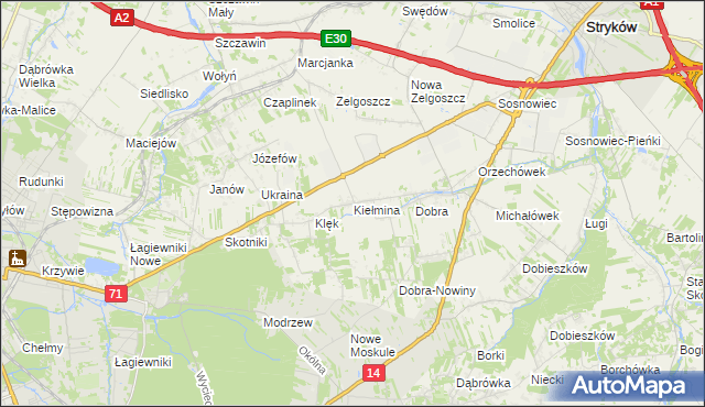 mapa Kiełmina, Kiełmina na mapie Targeo