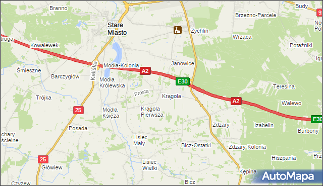 mapa Krągola, Krągola na mapie Targeo