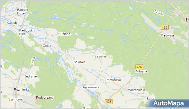 mapa Łaziska gmina Jemielnica, Łaziska gmina Jemielnica na mapie Targeo