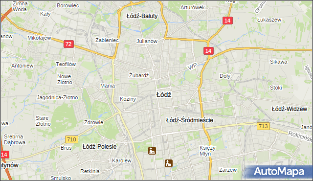 mapa Łodzi, Łódź na mapie Targeo