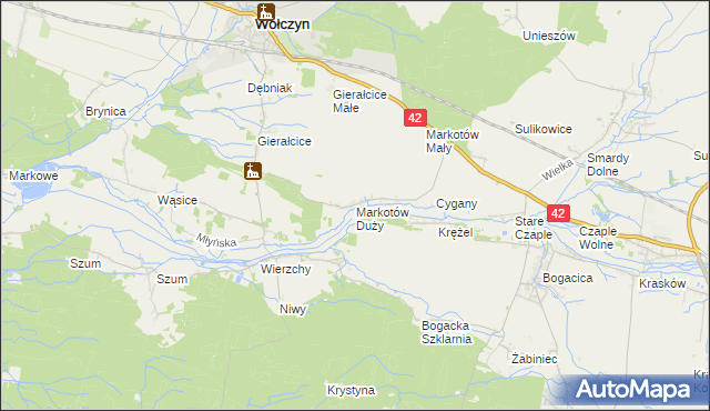 mapa Markotów Duży, Markotów Duży na mapie Targeo