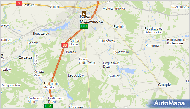 mapa Matyldów gmina Rawa Mazowiecka, Matyldów gmina Rawa Mazowiecka na mapie Targeo