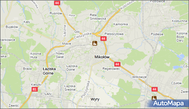 mapa Mikołów, Mikołów na mapie Targeo