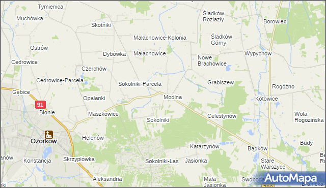 mapa Modlna, Modlna na mapie Targeo