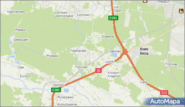 mapa Murowaniec gmina Białe Błota, Murowaniec gmina Białe Błota na mapie Targeo