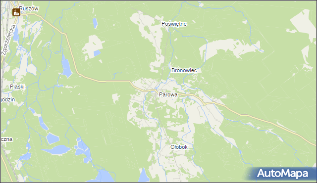 mapa Parowa gmina Osiecznica, Parowa gmina Osiecznica na mapie Targeo