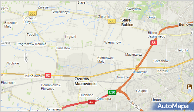 mapa Piotrkówek Mały, Piotrkówek Mały na mapie Targeo