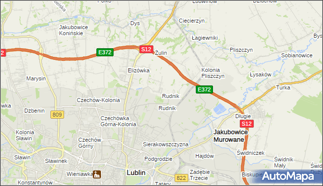 mapa Rudnik gmina Wólka, Rudnik gmina Wólka na mapie Targeo