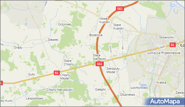 mapa Stare Sierzputy, Stare Sierzputy na mapie Targeo