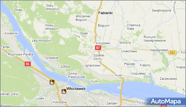 mapa Szpetal Górny, Szpetal Górny na mapie Targeo