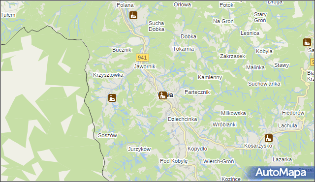 mapa Wisła, Wisła na mapie Targeo