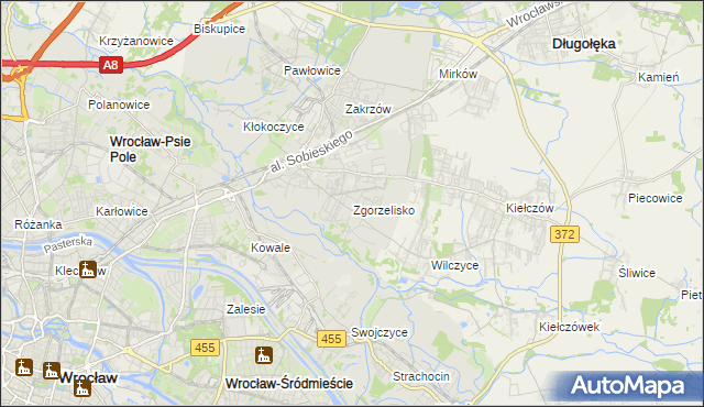 mapa Zgorzelisko, Zgorzelisko na mapie Targeo