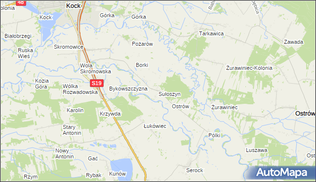 mapa Sułoszyn gmina Firlej, Sułoszyn gmina Firlej na mapie Targeo