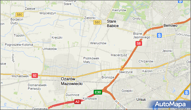 mapa Piotrkówek Duży, Piotrkówek Duży na mapie Targeo