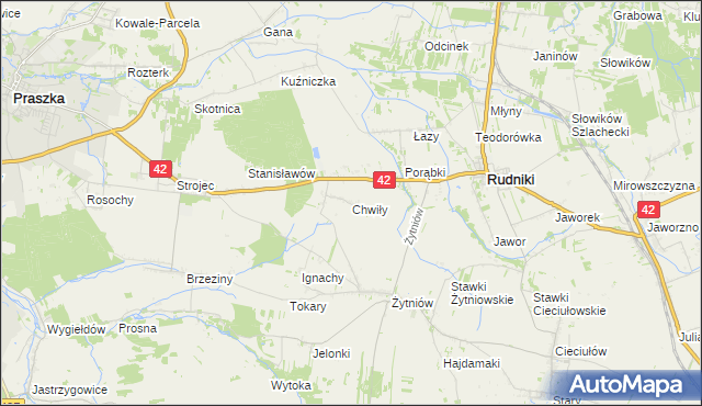 mapa Chwiły, Chwiły na mapie Targeo