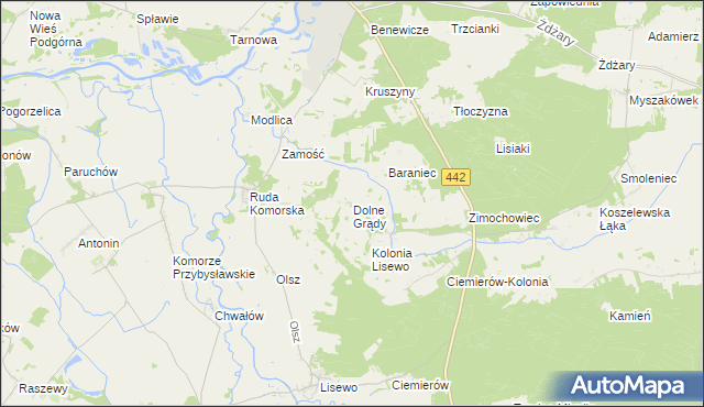mapa Dolne Grądy, Dolne Grądy na mapie Targeo