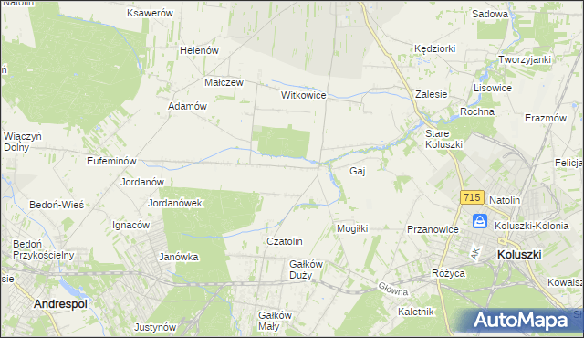 mapa Gałkówek-Parcela, Gałkówek-Parcela na mapie Targeo