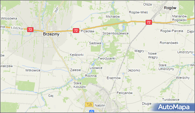 mapa Tworzyjanki, Tworzyjanki na mapie Targeo