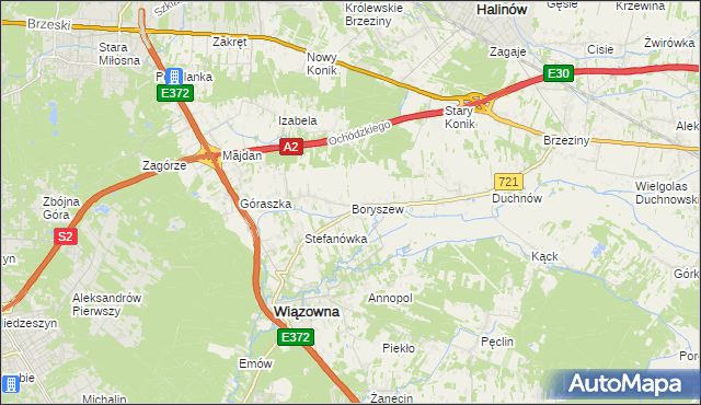mapa Boryszew, Boryszew na mapie Targeo