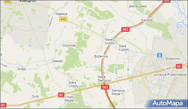 mapa Bożenica, Bożenica na mapie Targeo