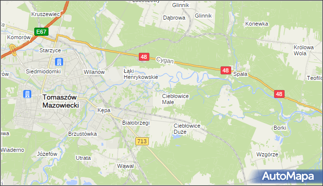 mapa Ciebłowice Małe, Ciebłowice Małe na mapie Targeo