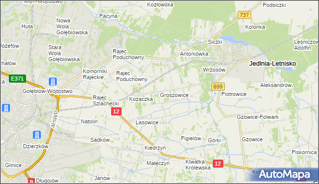 mapa Groszowice, Groszowice na mapie Targeo