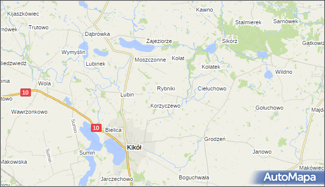 mapa Kołat-Rybniki, Kołat-Rybniki na mapie Targeo