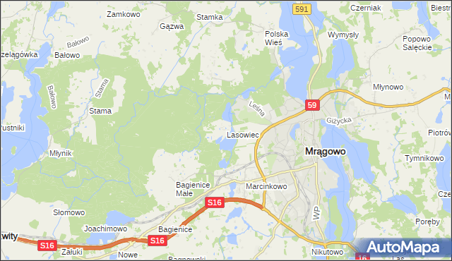 mapa Lasowiec, Lasowiec na mapie Targeo