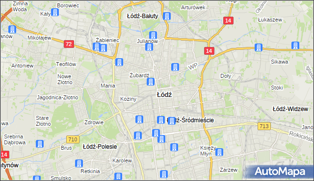 mapa Łodzi, Łódź na mapie Targeo