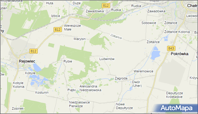 mapa Ludwinów gmina Chełm, Ludwinów gmina Chełm na mapie Targeo