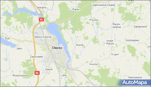 mapa Możne, Możne na mapie Targeo