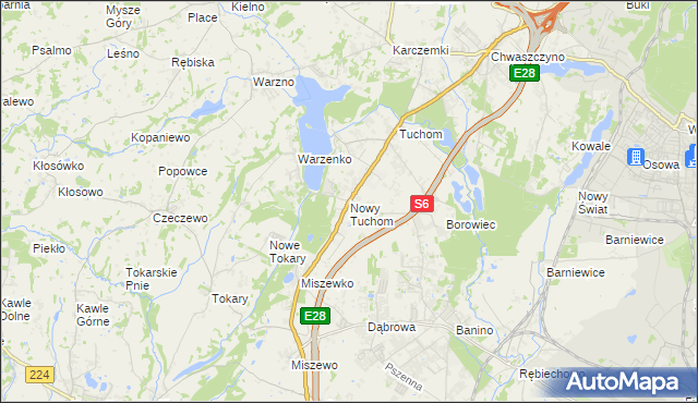 mapa Nowy Tuchom, Nowy Tuchom na mapie Targeo