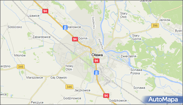 mapa Oława, Oława na mapie Targeo