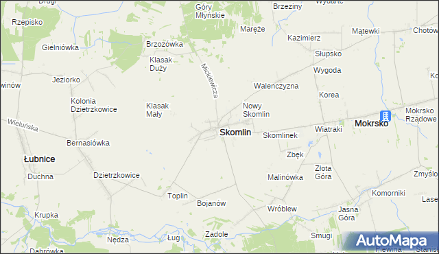 mapa Skomlin, Skomlin na mapie Targeo