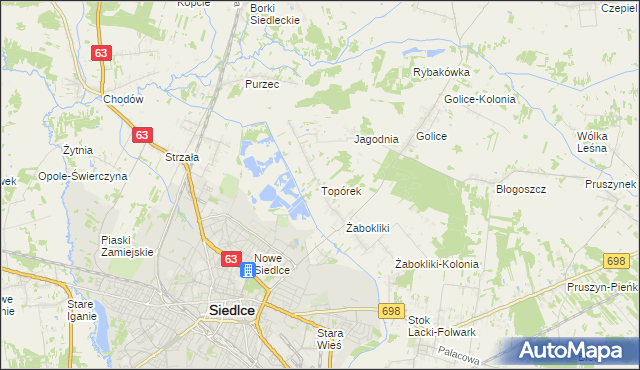 mapa Topórek, Topórek na mapie Targeo