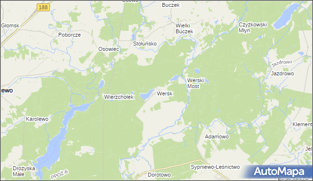 mapa Wersk, Wersk na mapie Targeo