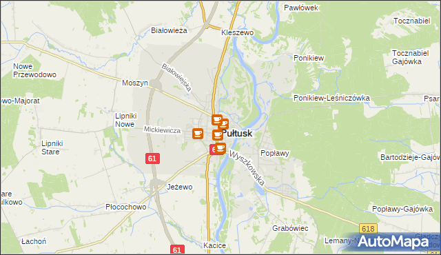 mapa Pułtusk, Pułtusk na mapie Targeo