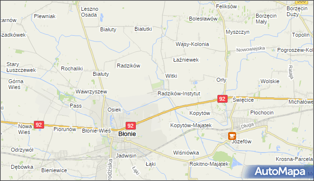 mapa Radzików-Instytut, Radzików-Instytut na mapie Targeo