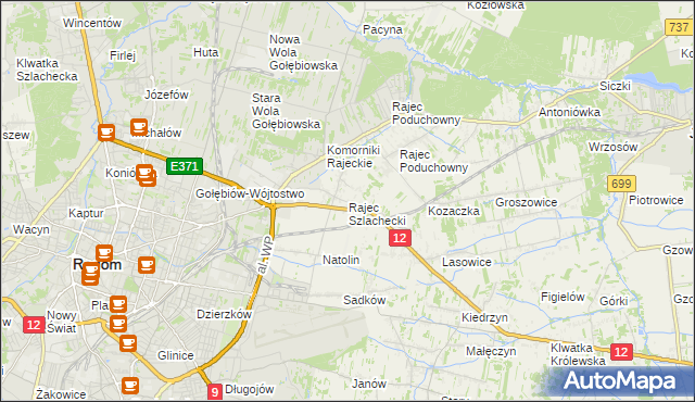 mapa Rajec Szlachecki, Rajec Szlachecki na mapie Targeo