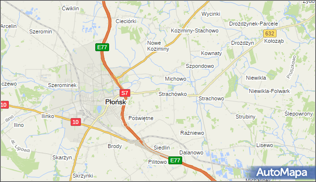 mapa Strachówko, Strachówko na mapie Targeo