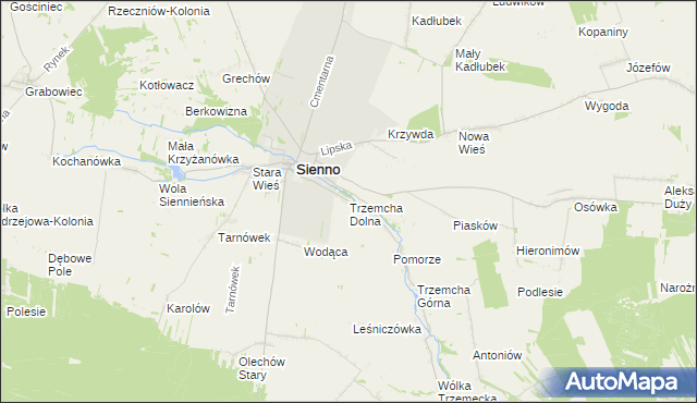 mapa Trzemcha Dolna, Trzemcha Dolna na mapie Targeo