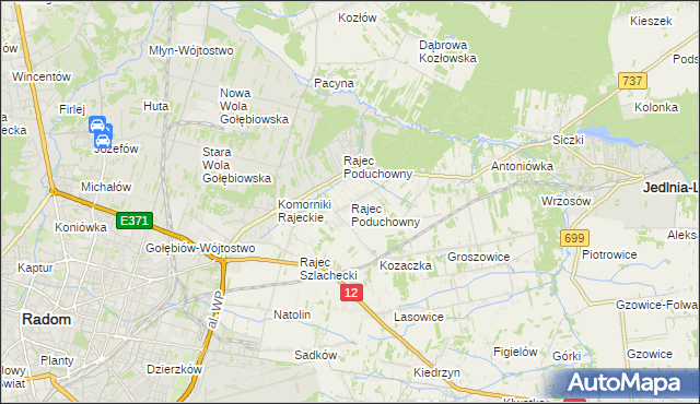 mapa Rajec Poduchowny, Rajec Poduchowny na mapie Targeo