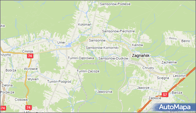 mapa Samsonów-Dudków, Samsonów-Dudków na mapie Targeo