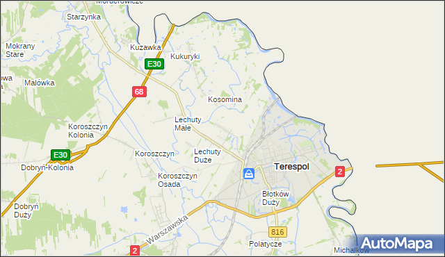 mapa Łobaczew Mały, Łobaczew Mały na mapie Targeo