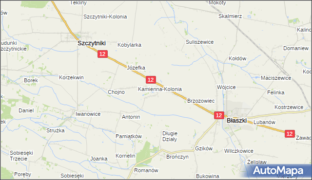 mapa Kamienna-Wieś, Kamienna-Wieś na mapie Targeo