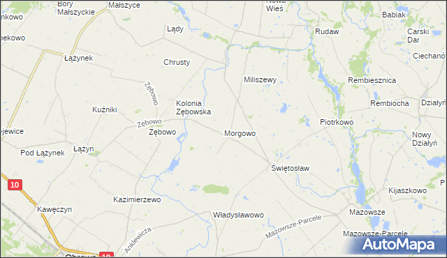 mapa Morgowo gmina Ciechocin, Morgowo gmina Ciechocin na mapie Targeo