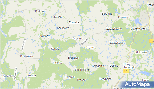 mapa Brzozowica gmina Połczyn-Zdrój, Brzozowica gmina Połczyn-Zdrój na mapie Targeo