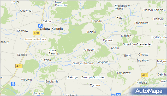mapa Annopol gmina Lisków, Annopol gmina Lisków na mapie Targeo