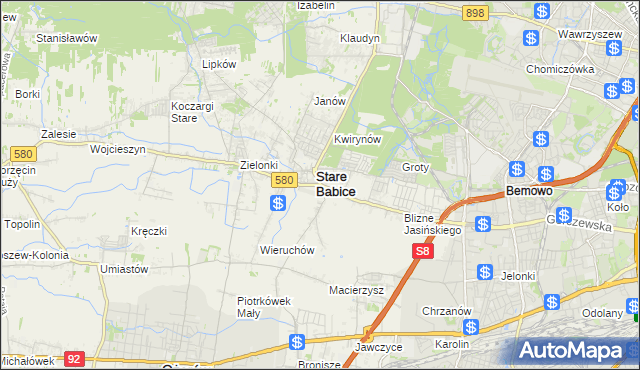 mapa Babice Nowe, Babice Nowe na mapie Targeo