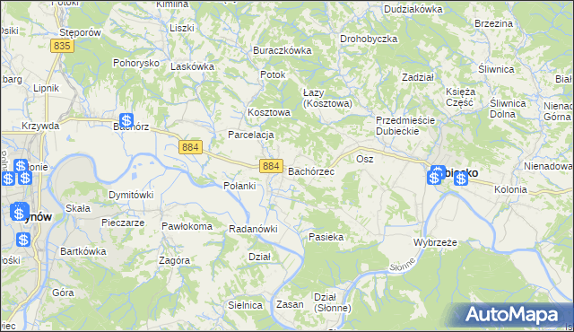 mapa Bachórzec, Bachórzec na mapie Targeo